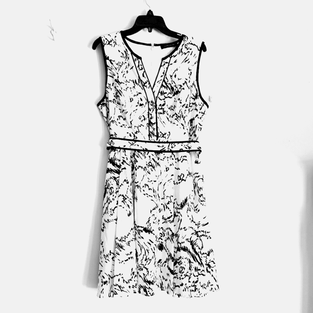 Avanka Trump Black & White Linen Blend Dress 12